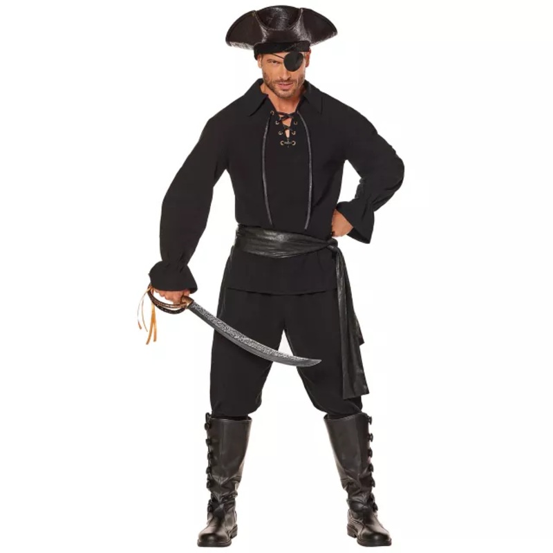 Adult Black Pirate Shirt BLACK ADULT SMALL
