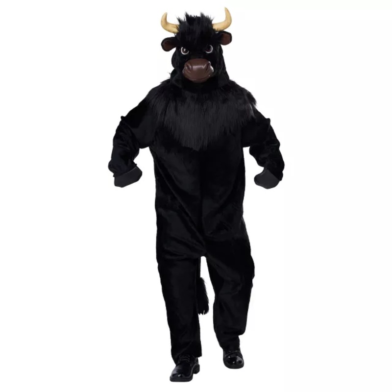 Adult Bull Mascot Costume BLACK ONE SIZE FITS MOST