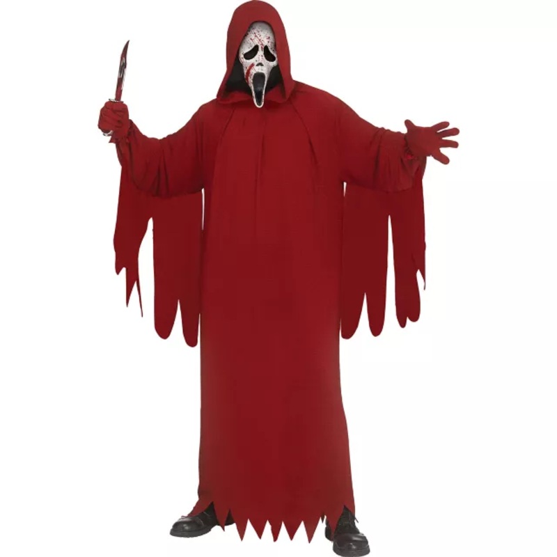 Adult Crimson Ghost Face Robe Costume RED ONE SIZE FITS MOST