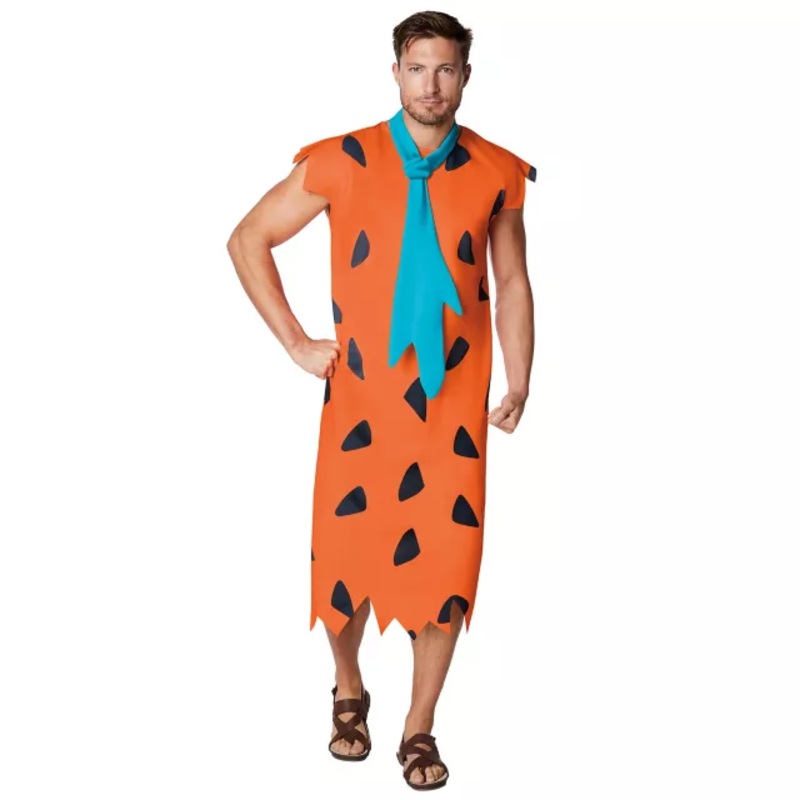 Adult Fred Costume - The Flintstones ORANGE SMALL/MEDIUM