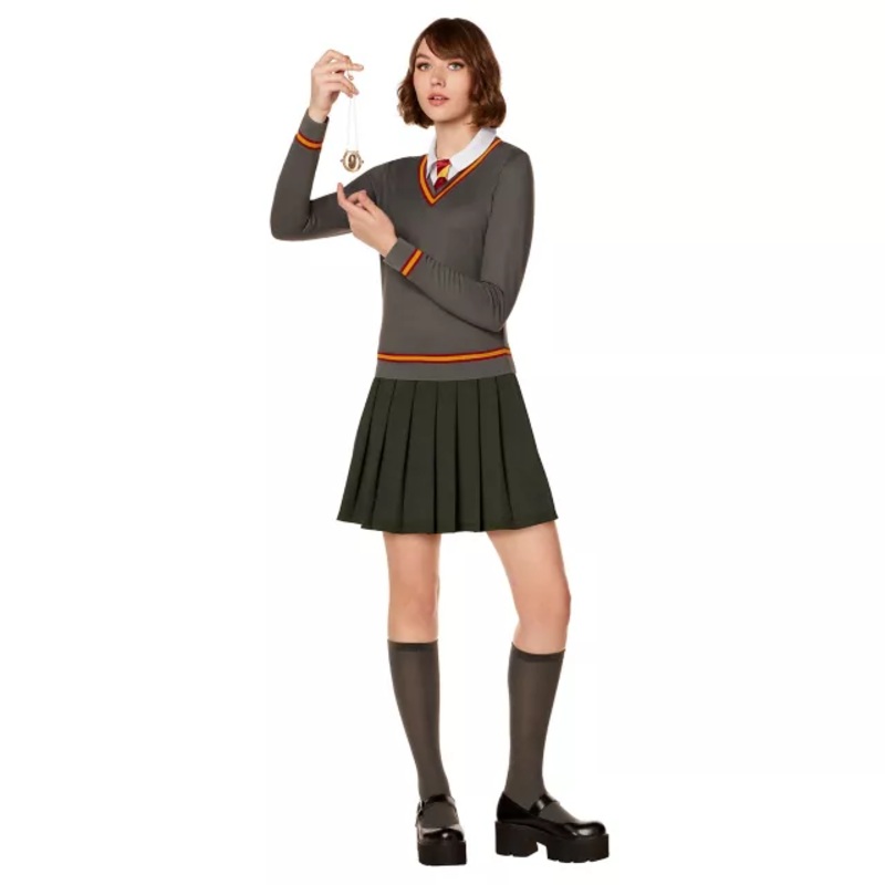 Adult Hermione Granger Uniform Dress Costume - Harry Potter BLACK/GRAY ADULT SMALL