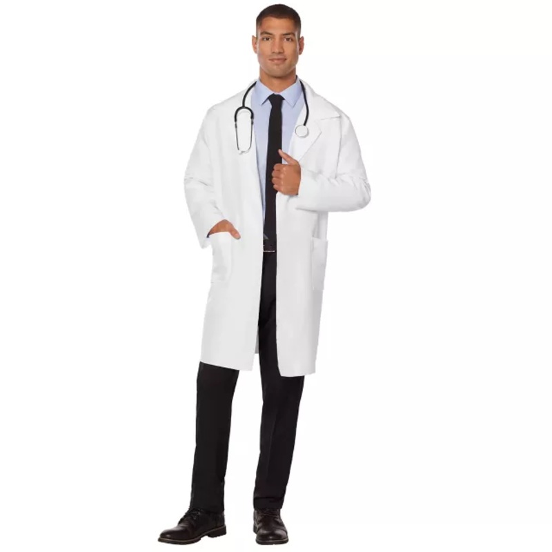 Adult Lab Coat Doctor Costume WHITE ONE SIZE FITS MOST