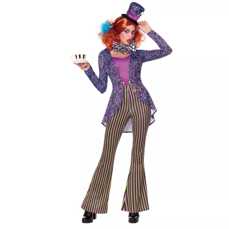 Adult Mad Hatter Jumpsuit Costume MULTI-COLOR ADULT SMALL