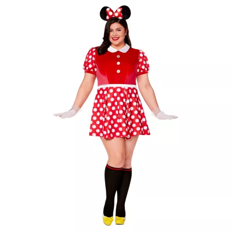 Adult Minnie Mouse Plus Size Costume - Mickey and Friends RED 1X