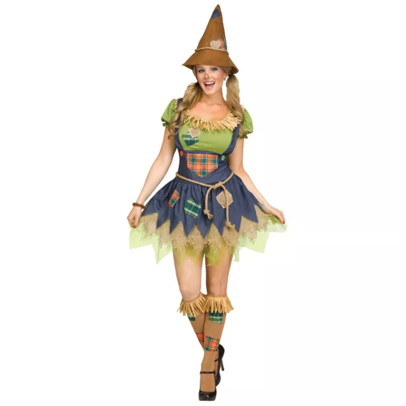 Adult Scarecrow Costume BLUE/GREEN SMALL/MEDIUM