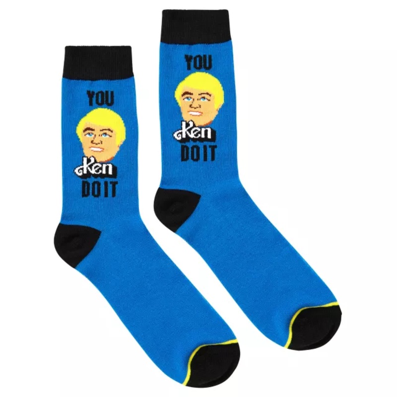 Barbie the Movie Ken Crew Sock - 2 Pairs BLUE/YELLOW ONE SIZE FITS MOST
