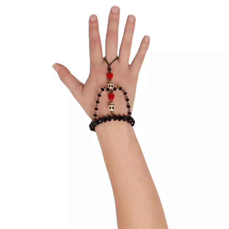 Day of the Dead Skull Hand Chain BLACK ONE SIZE FITS MOST