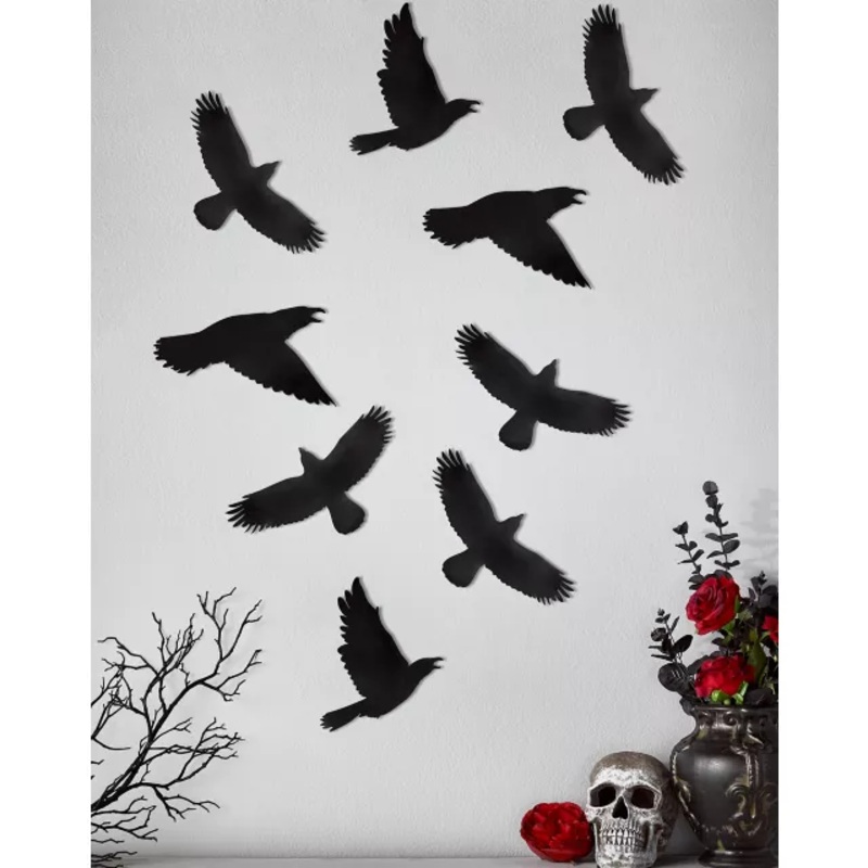 Gothic Noir Raven Wall Decal BLACK