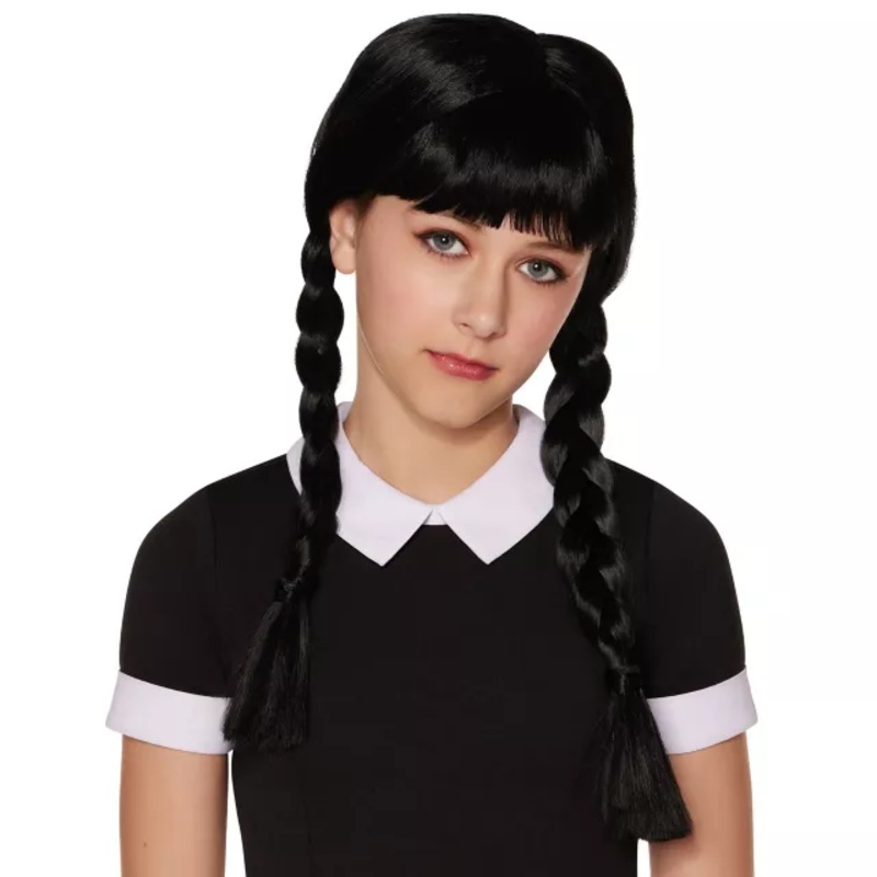 Kids Braided Wig with Bangs BLACK CHILD ONE SIZE