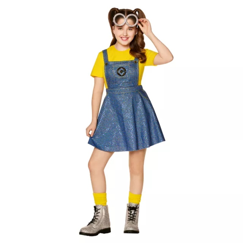 Kids Kevin Minion Bling Dress Costume BLUE/YELLOW CHILD SMALL