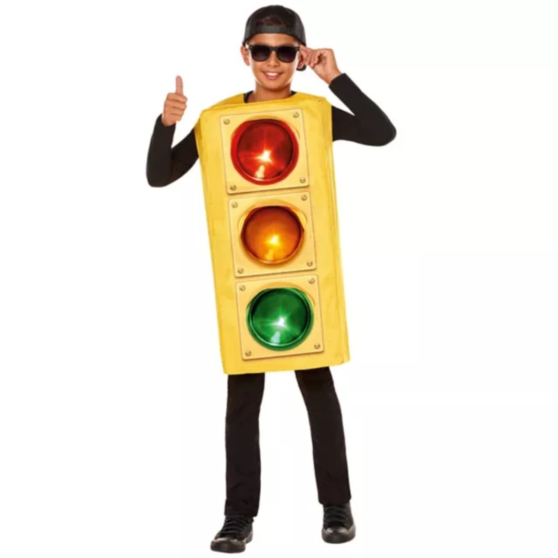 Kids Light-Up Traffic Light Costume YELLOW CHILD ONE SIZE