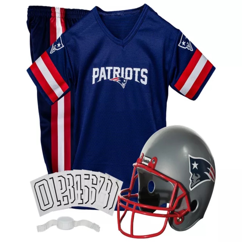 Kids New England Patriots NFL Deluxe Uniform Costume - Franklin Sports RED/WHITE/BLUE YOUTH SMALL