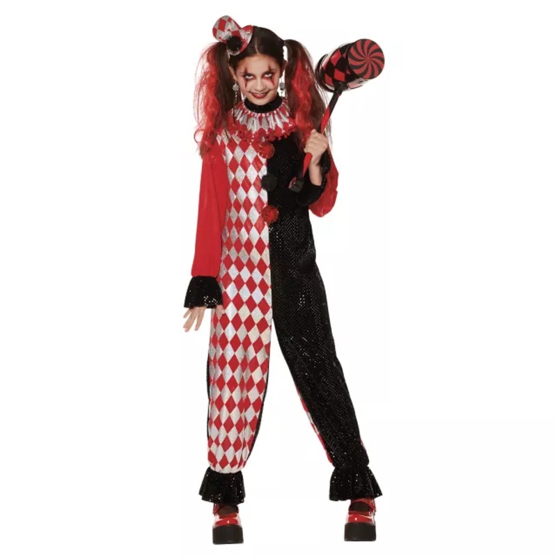 Kids Red and Black Clown Costume BLACK AND RED CHILD EXTRA SM