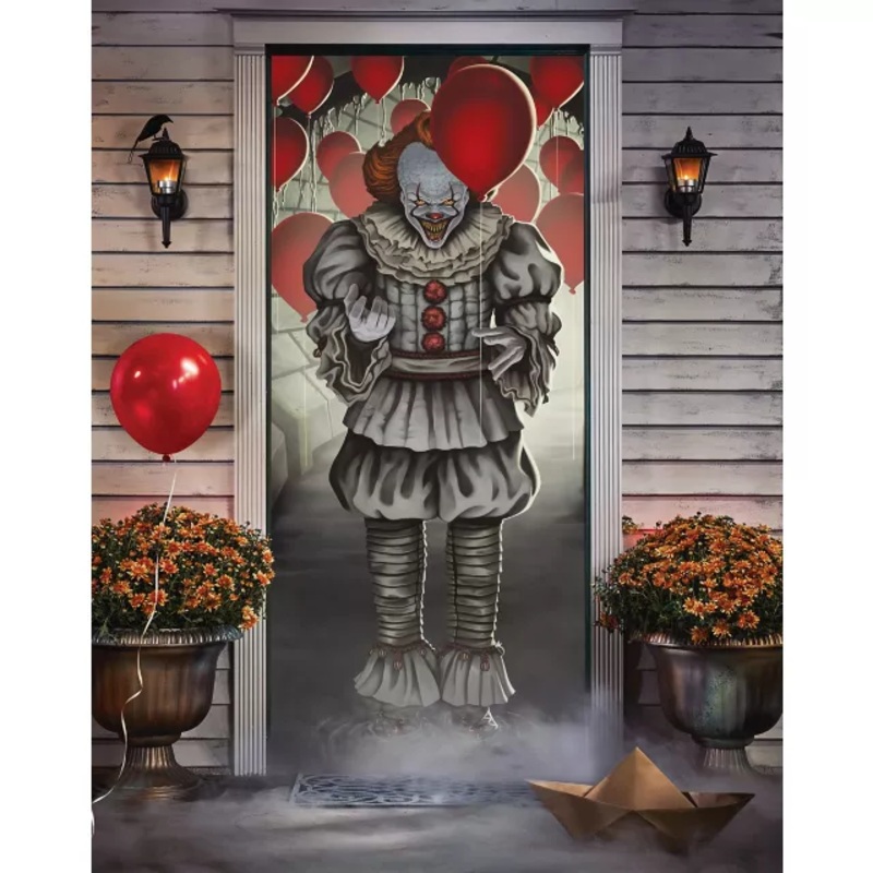 Pennywise Balloons Door Cover - IT MULTI-COLOR ONE SIZE FITS MOST