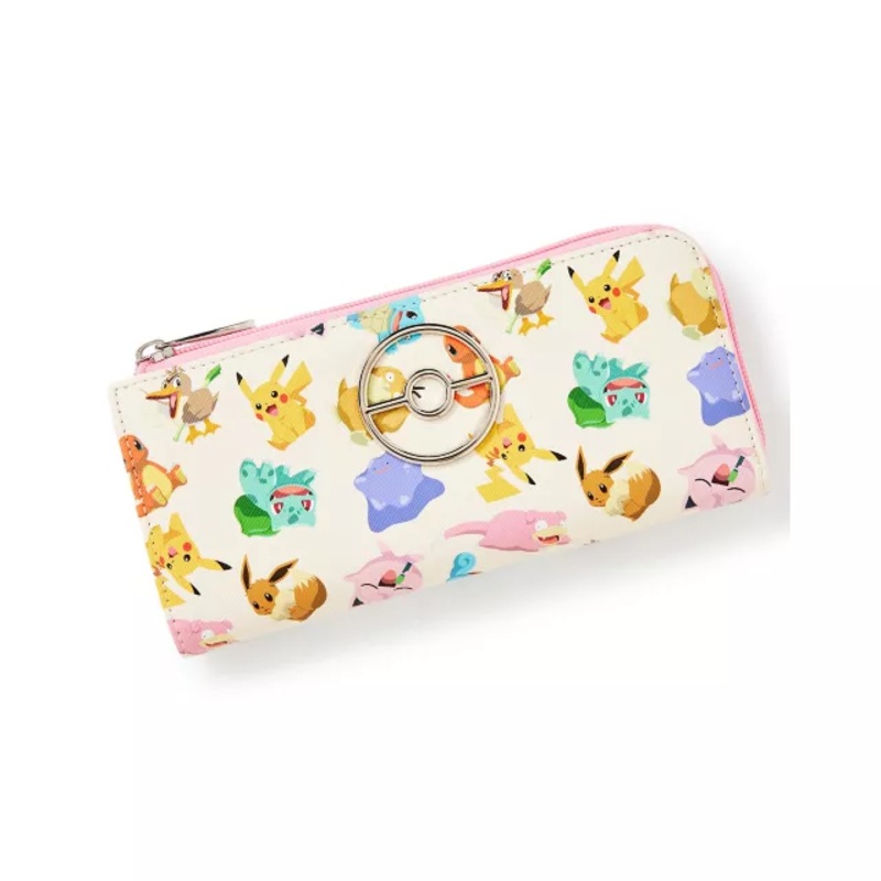 Pokmon Characters Badge Zip Wallet MULTI-COLOR ONE SIZE FITS MOST