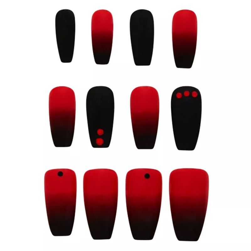 Red and Black Press On Nails RED ONE SIZE FITS MOST