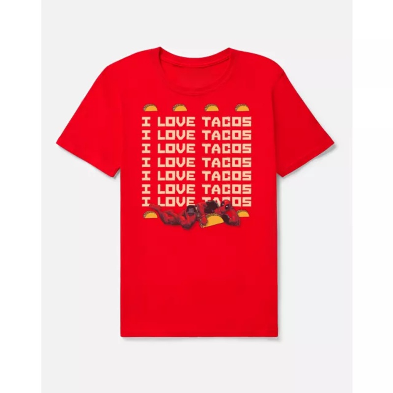 Taco Date T Shirt - Deadpool RED ADULT SMALL