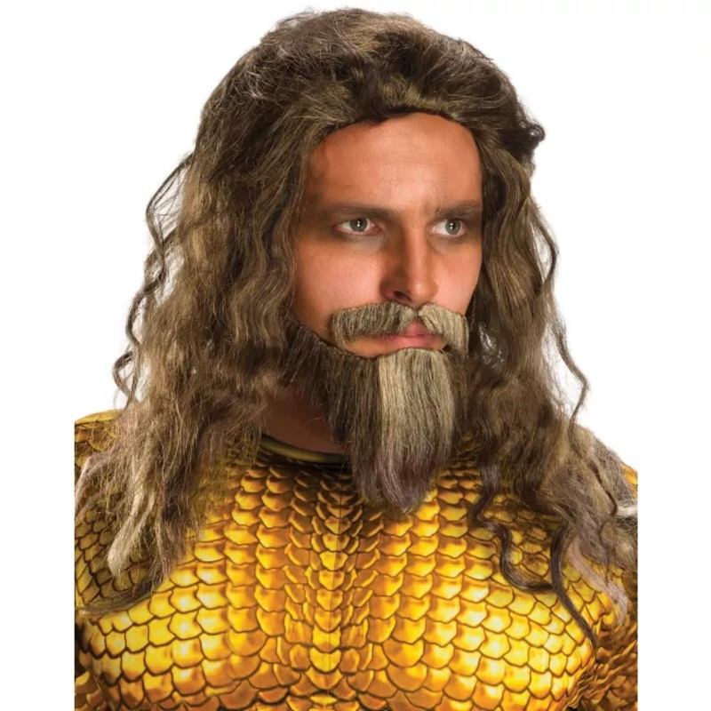 Adult Aquaman Wig and Beard Set LIGHT BROWN ONE SIZE FITS MOST