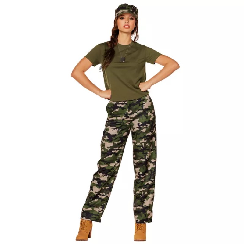 Adult Cadet Military Costume GREEN - MULTI ADULT SMALL