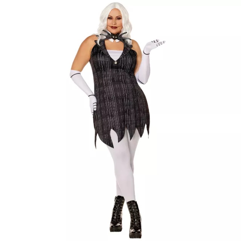 Adult Jack Skellington Plus Size Dress Costume - The Nightmare Before Christmas BLACK AND WHITE 1X