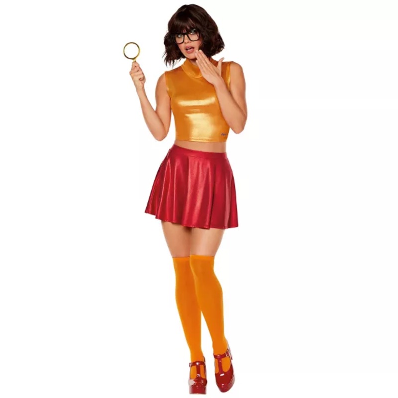 Adult Sassy Velma Costume - Scooby-Doo ORANGE ADULT EX SMALL