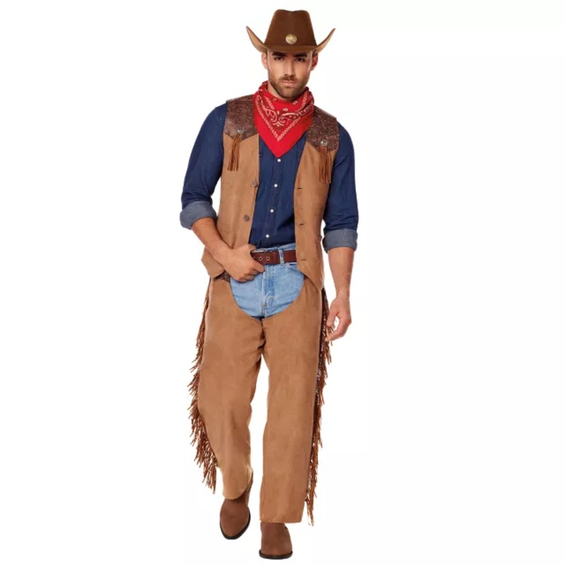 Adult Western Cowboy Chaps LIGHT BROWN ADULT MEDIUM