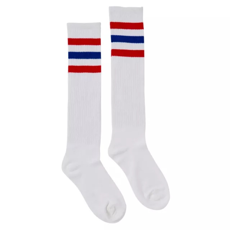 Americana Striped Athletic Knee High Socks RED/WHITE/BLUE ONE SIZE FITS MOST