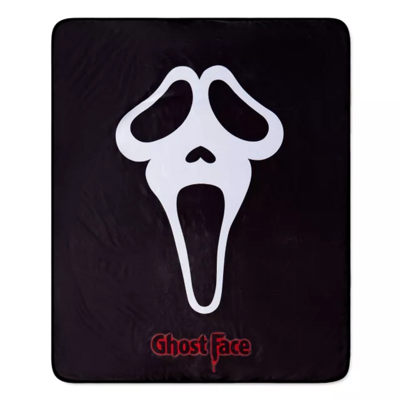 Ghost Face Mask Fleece Blanket BLACK AND WHITE 60 IN X 50 IN