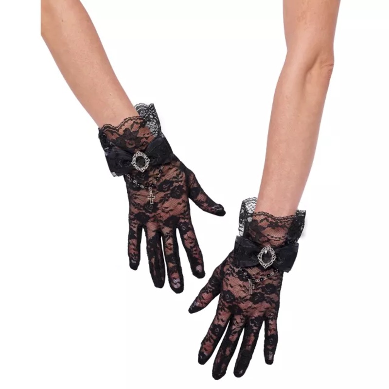 Gothic Lace Vampire Gloves BLACK ONE SIZE FITS MOST