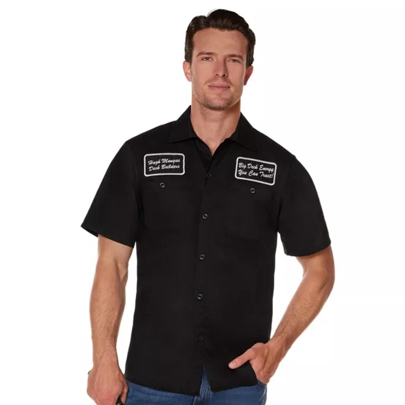 Hugh Mungus Deck Builders Work Shirt BLACK ADULT MEDIUM