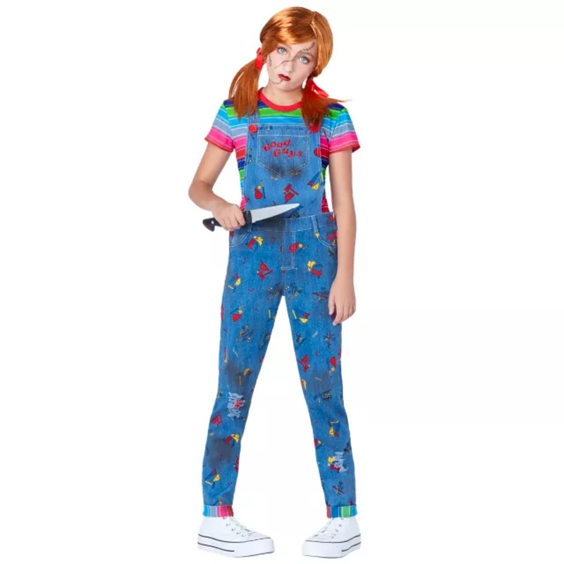 Kids Chucky Overalls Costume MULTI-COLOR CHILD SMALL