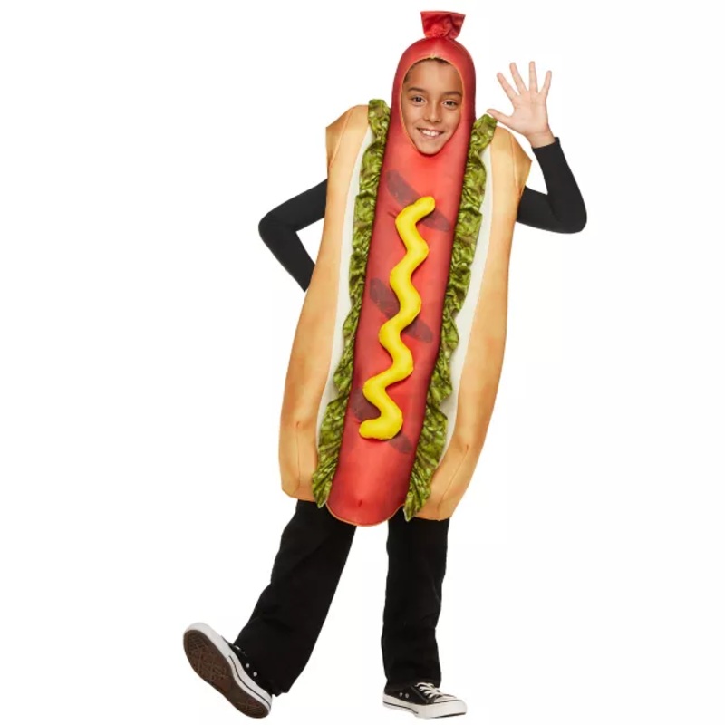 Kids Hot Dog Costume LIGHT BROWN CHILD ONE SIZE