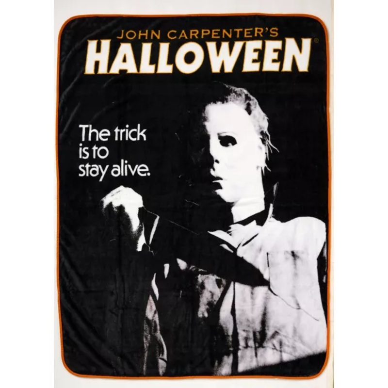Michael Myers Vintage Knife Wielding Blanket - Halloween BLACK 45 IN X 60 IN