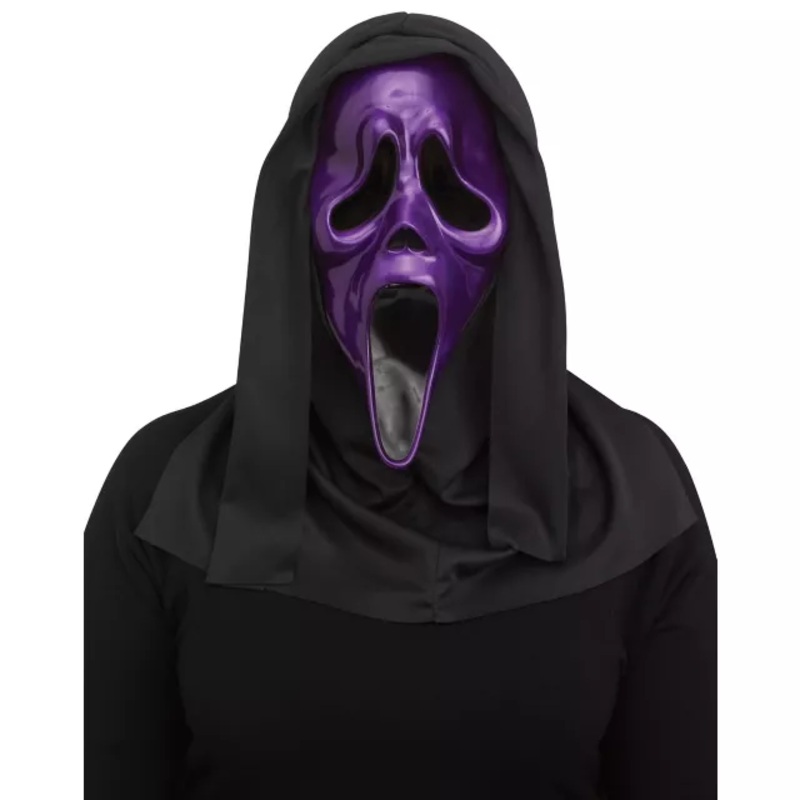 Purple Ghost Face Metallic Full Mask PURPLE ONE SIZE FITS MOST