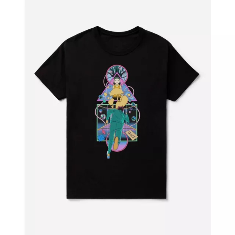 Squid Game Running T Shirt BLACK ADULT SMALL