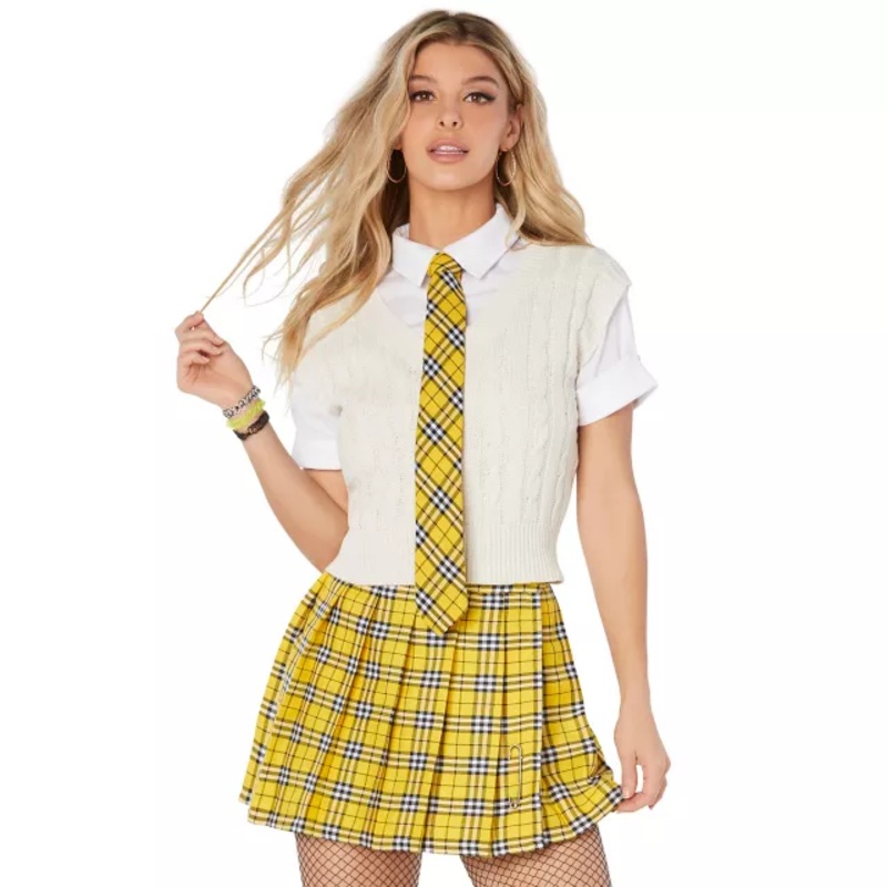 Yellow Plaid Schoolgirl Tie YELLOW ONE SIZE FITS MOST