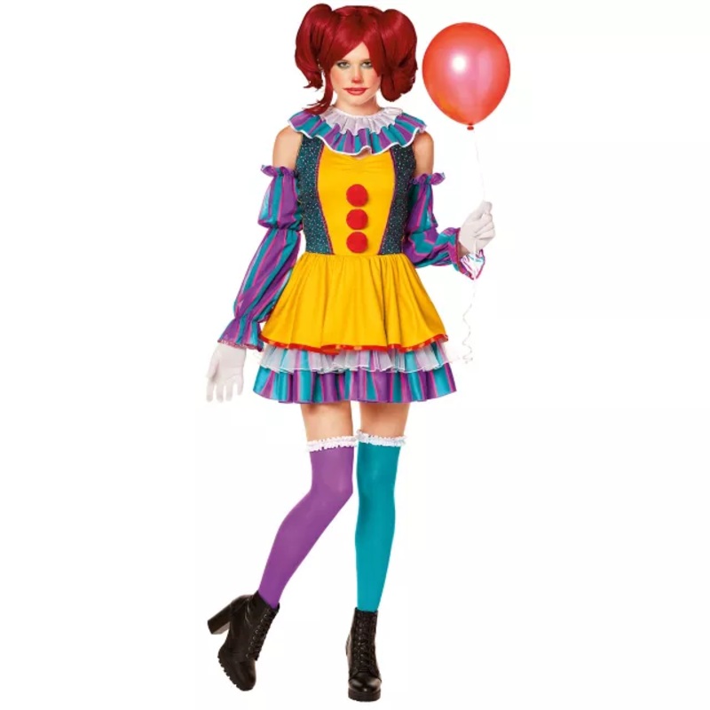 Adult Classic Pennywise Dress Costume - It YELLOW ADULT EX SMALL
