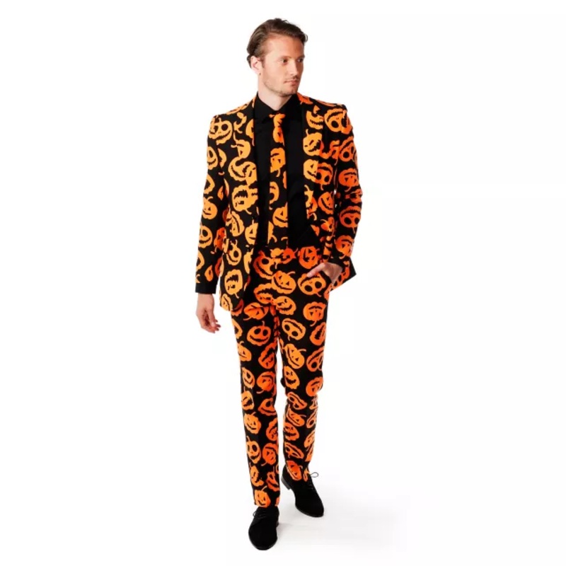 Adult Jack-O-Lantern Suit BLACK AND ORANGE ADULT SMALL
