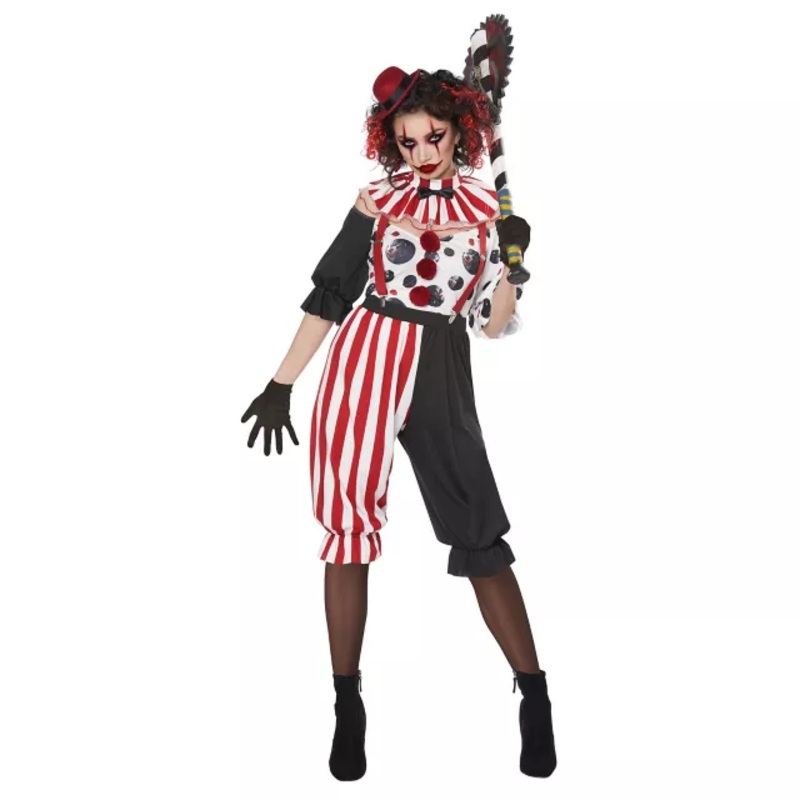 Adult Kreepy Klown Costume RED/WHITE/BLACK ADULT SMALL