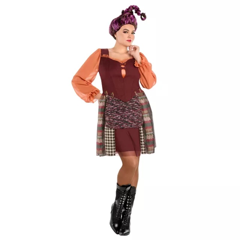 Adult Mary Sanderson Plus Size Dress - Hocus Pocus RED 1X