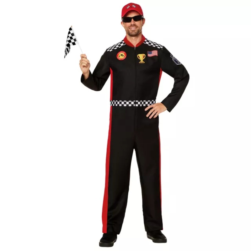 Adult Racecar Driver Costume RED/WHITE/BLACK EXTRA SMALL/SMA