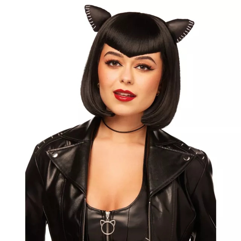 Catwoman Wig with Cat Ears - DC Villains BLACK ONE SIZE FITS MOST