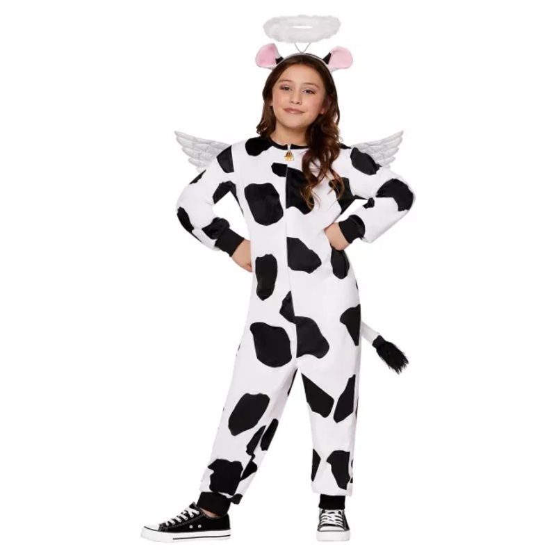 Kids Holy Cow Jumpsuit Costume WHITE CHILD SMALL