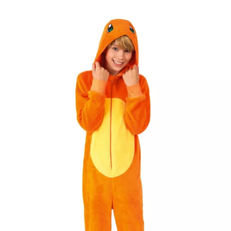 Kids Hooded Charmander Jumpsuit - Pokmon ORANGE CHILD SMALL