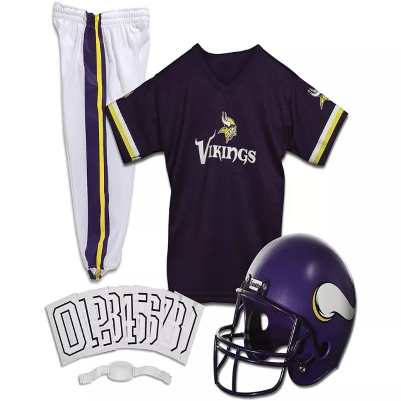 Kids Minnesota Vikings NFL Deluxe Uniform Costume - Franklin Sports YELLOW AND PURPLE YOUTH SMALL