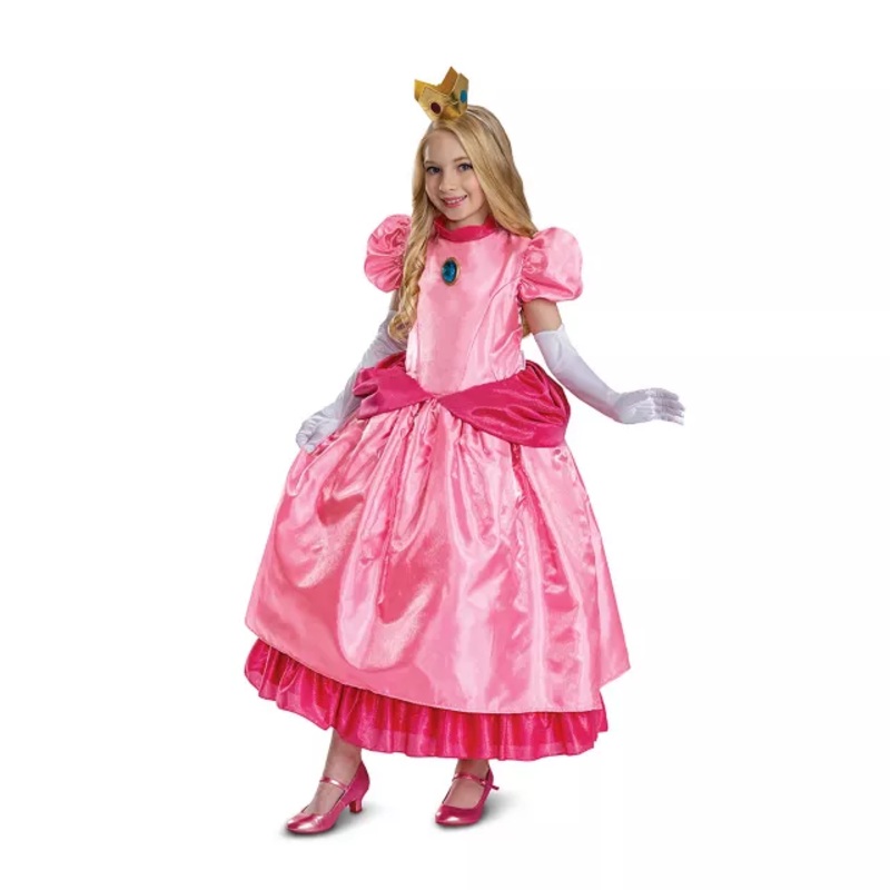 Kids Princess Peach Costume Deluxe - Super Mario Bros. PINK CHILD SMALL