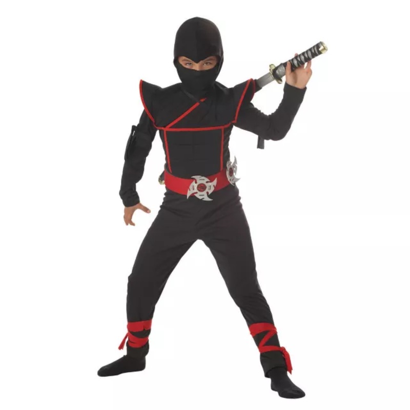 Kids Stealth Ninja Costume BLACK CHILD SMALL