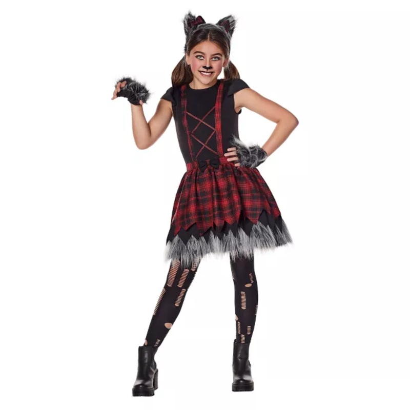 Kids Wolf Cutie Dress Costume BLACK AND RED CHILD SMALL
