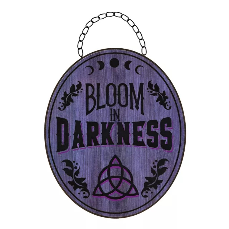 Mystical Arts Bloom in Darkness Sign BLACK AND PURPLE