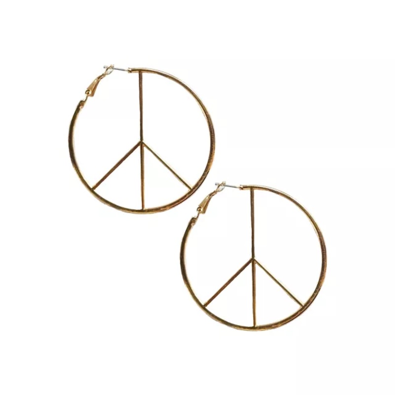 Peace Sign Earrings GOLD ONE SIZE FITS MOST
